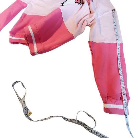 Hello Kitty Color Block Sweatshirt Soft Pink Pastel Kawaii Graphic Pullover S XL - Picture 5 of 7